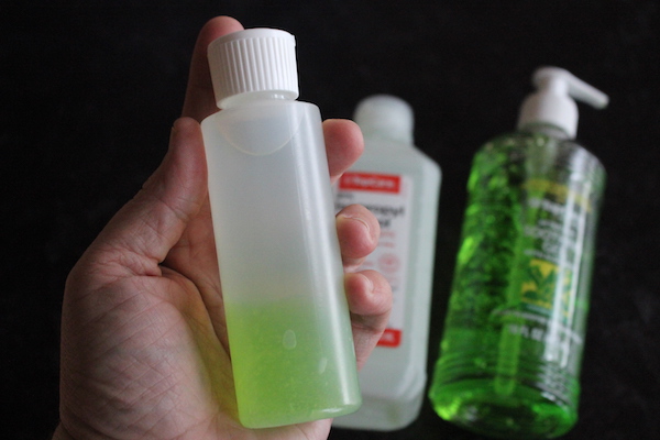 Making homemade hand sanitizer gel