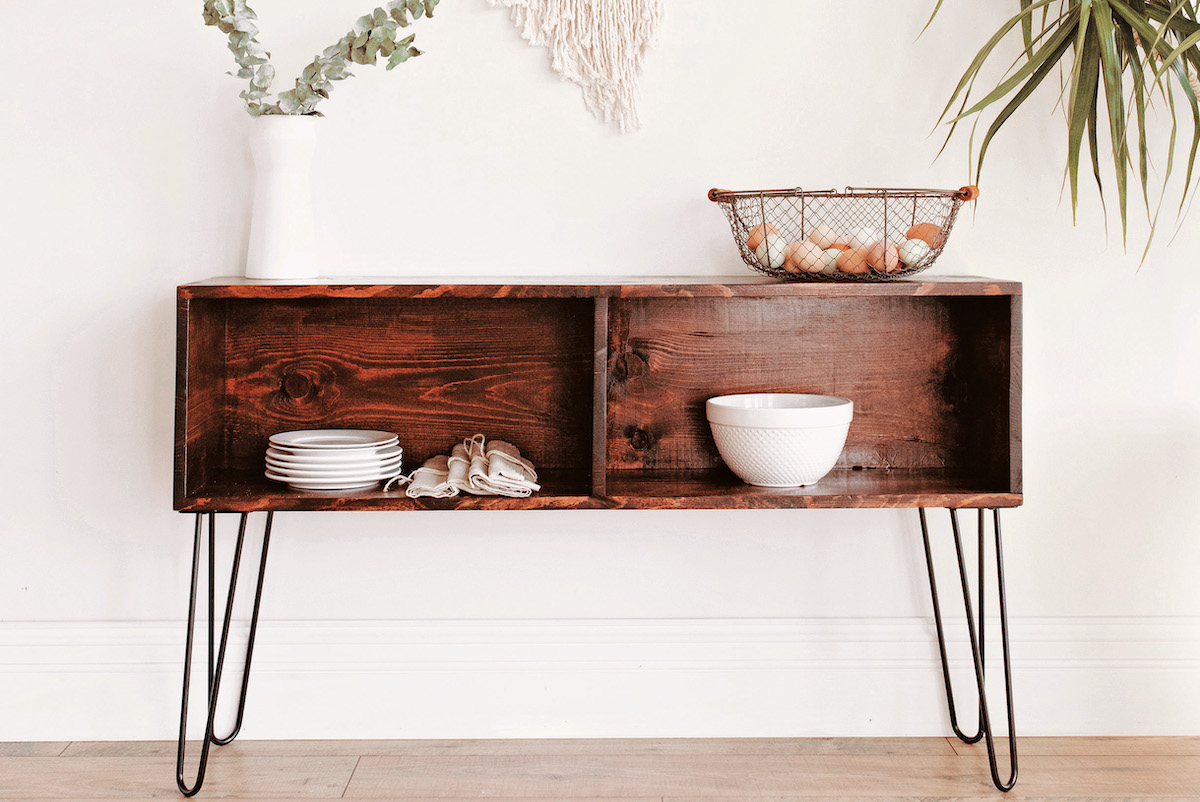 DIY Buffet Table with Storage